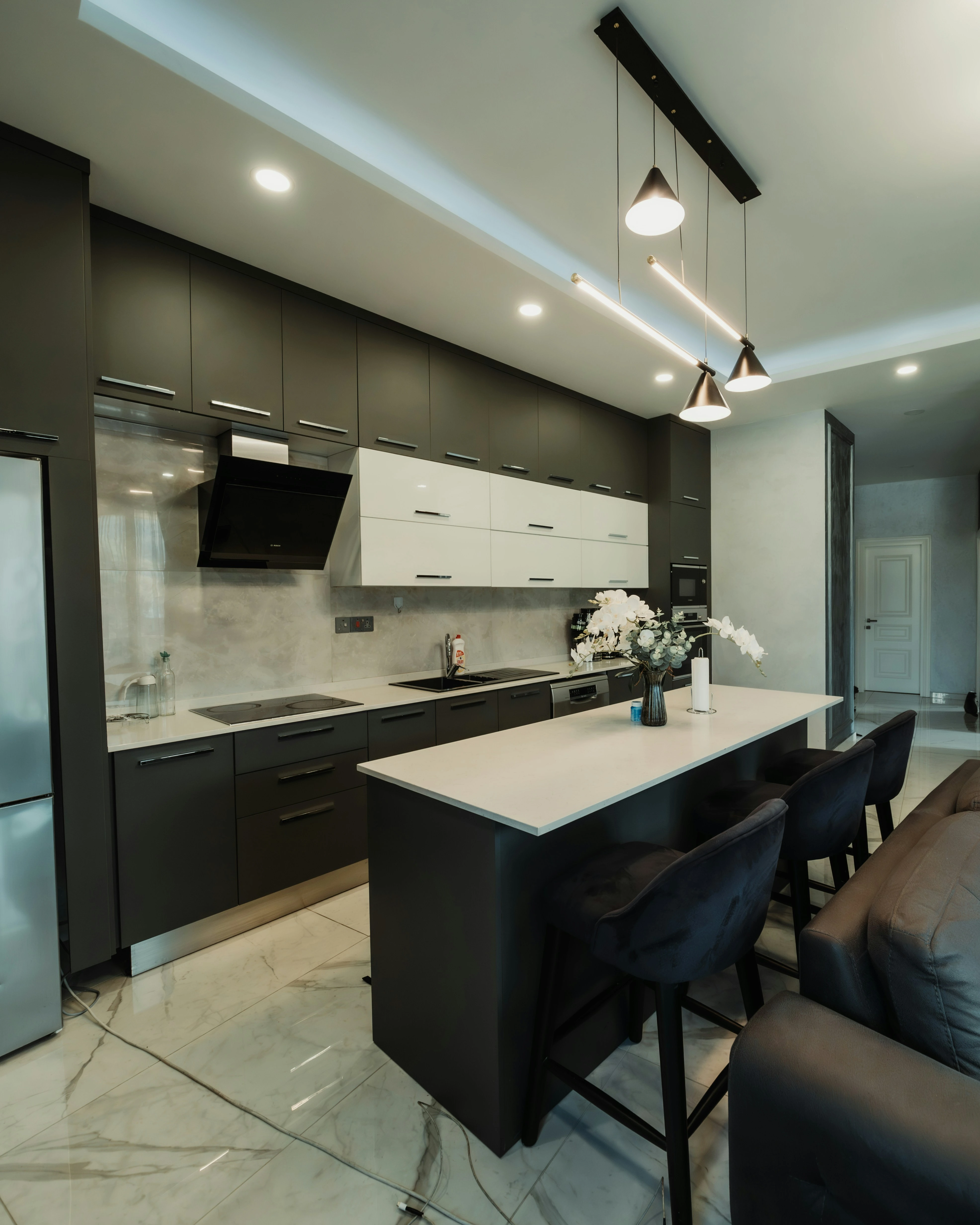Recessed LED lighting layouts and modern architectural smart dimmers