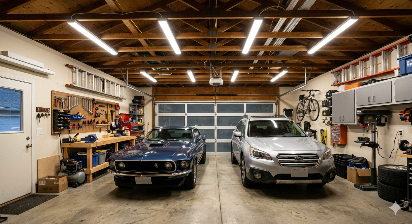 Garage LED lighting installation in Vernon Hills