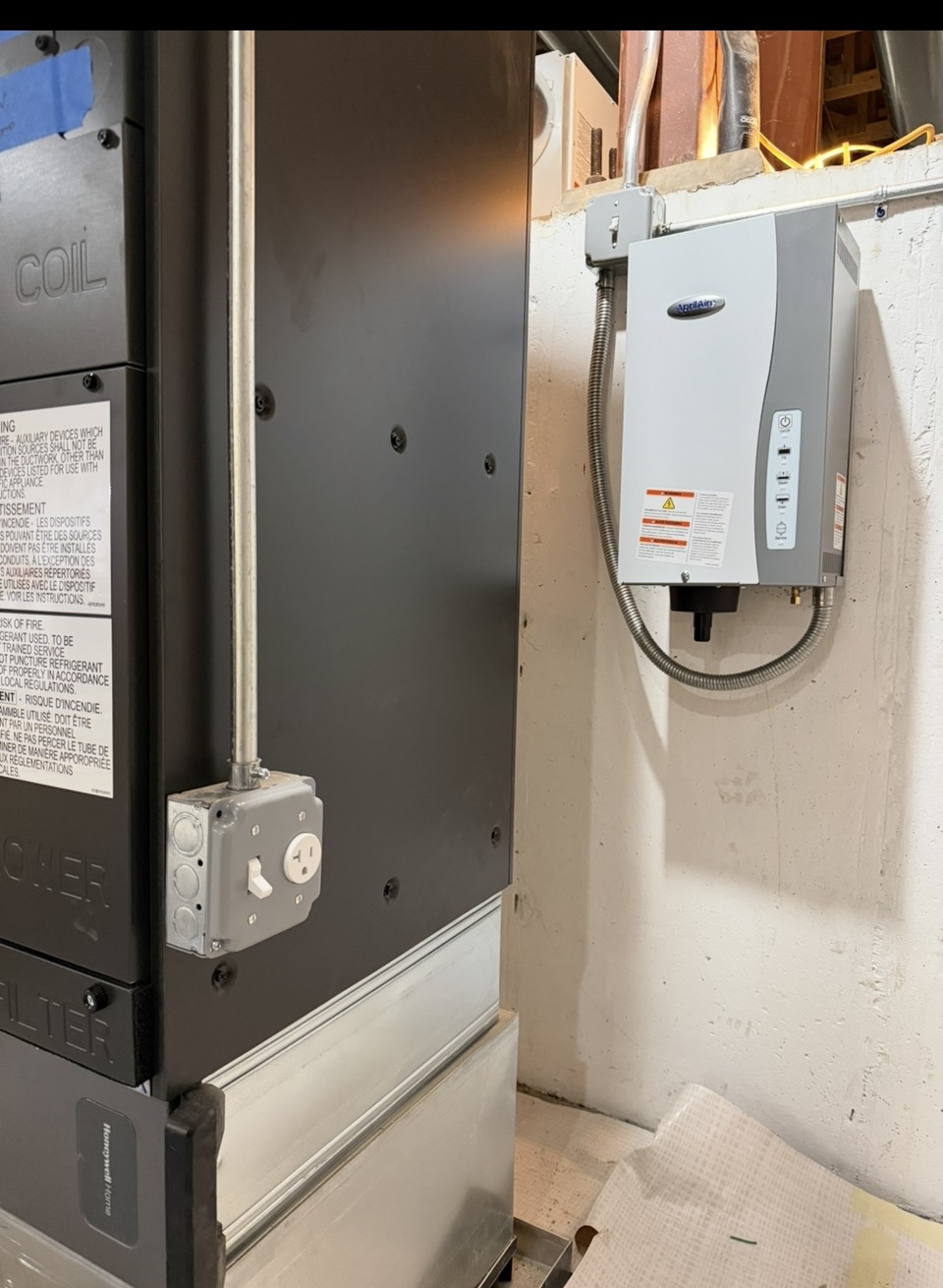HVAC electrical disconnect and power circuit installation in Barrington